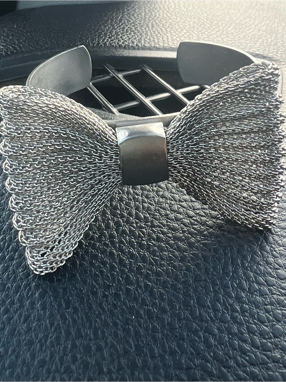 Silver Mesh Bow Cuff Bracelet